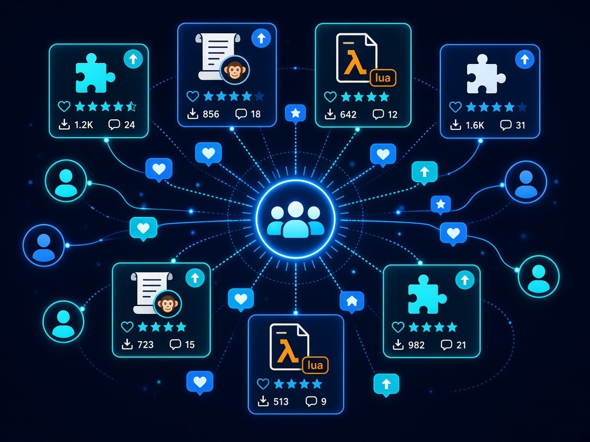 A creator community hub sharing extensions, userscripts and Lua scripts