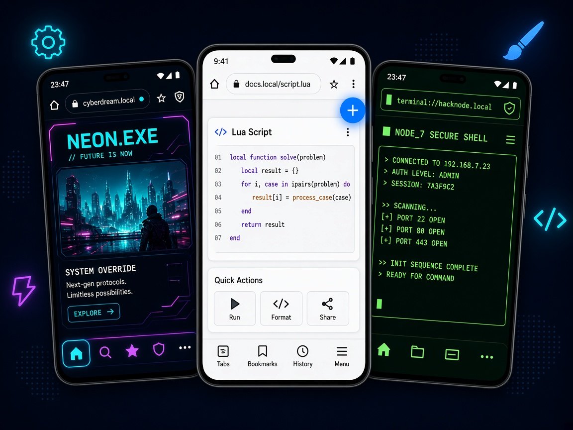 Three phones running Lemur with completely different custom skins